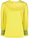 P.a.r.o.s.h Balloon-sleeve Cotton Blouse In Yellow