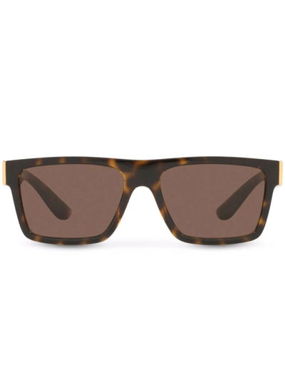 Dolce & Gabbana Square-frame Tortoiseshell-effect Sunglasses In Brown
