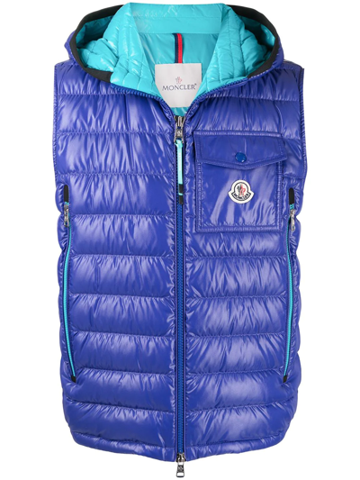 Moncler Ragot Blue Quilted Shell Gilet