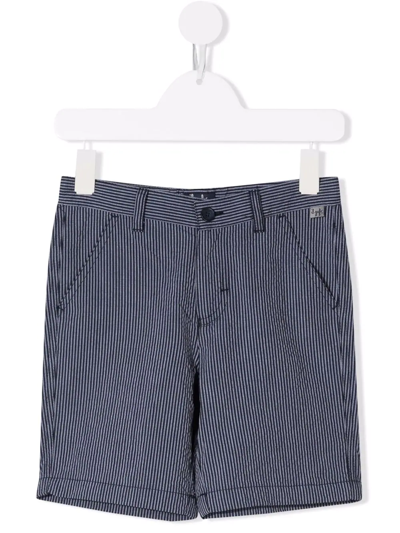 Il Gufo Kids' Pinstripe Chino Shorts In Blue