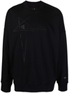 Rick Owens X Champion Black X Champion Embroidered Logo Sweatshirt In Black