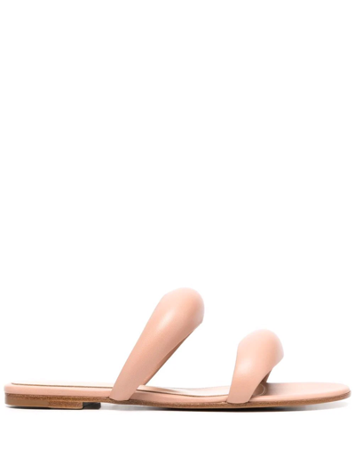 Gianvito Rossi Bijoux Slide Flat Nappa Sandals In Pink