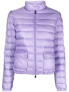 Moncler Lans Full Zip Down Jacket In Purple