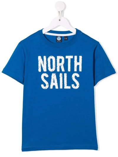 North Sails Kids' Cotton Logo-print T-shirt In Blue