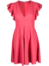 RED VALENTINO BOW-DETAILED FLUTED DRESS
