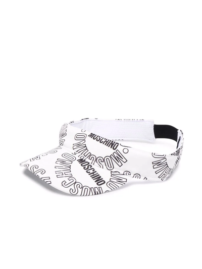 Moschino Kids' Logo-print Cotton Visor In White