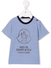 Moncler Logo-print Striped T-shirt In Blue