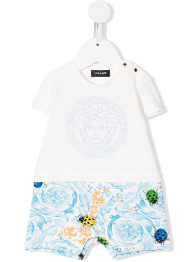 Versace Babies' Ladybug-motif Cotton Shorties In White