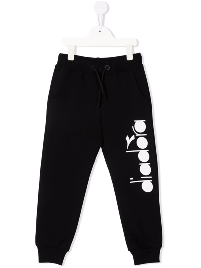 Diadora Junior Teen Leg-logo Track Trousers In Black