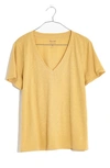 Madewell Whisper Cotton V-neck T-shirt In Autumn Gold