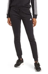 Adidas Originals 3-stripe Drawstring Waist Jogger Sweatpants In Black/ White