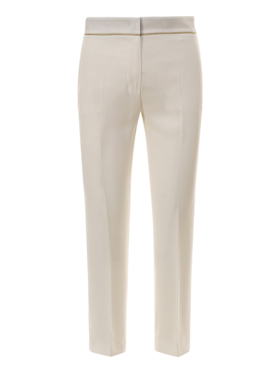 Max Mara Trouser With Lurex Detail - Atterley In White