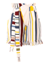 Ambush Fringe High-rise Linen And Cotton-blend Shorts In Multicolor