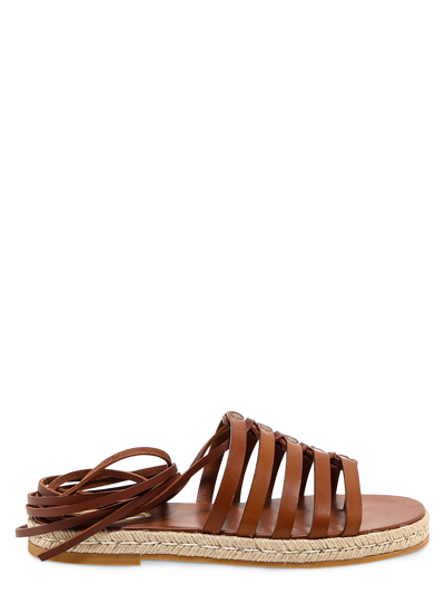 Tod's Studded Wraparound Leather Sandals In Brown