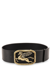 Etro Logo-plaque Leather Belt In Black