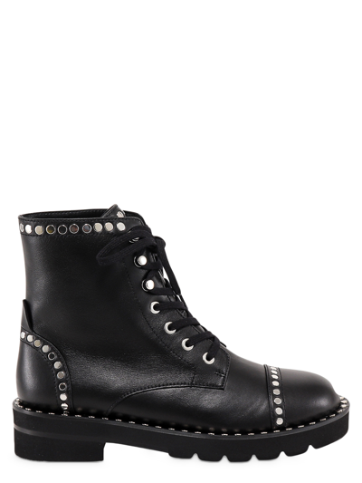 Stuart Weitzman Leather Ankle Boots In Black