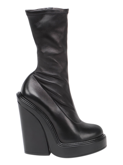 Givenchy Leather Platform Boots 105 In Nero