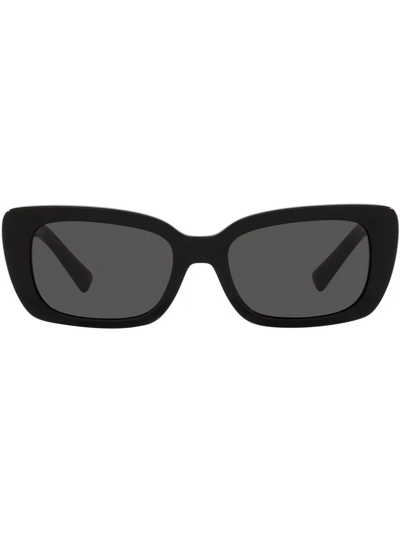 Valentino Garavani Roman Stud Rectangular-frame Sunglasses In Dark Grey