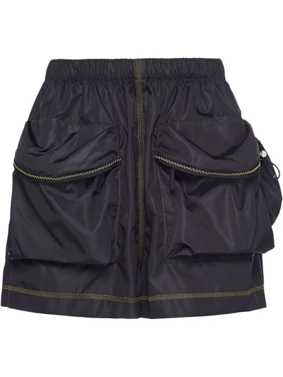 Prada Re-nylon Pouch Shorts In Black