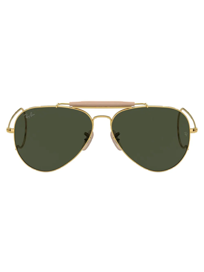 Ray Ban Outdoorsman I Aviator Sunglasses In Gold