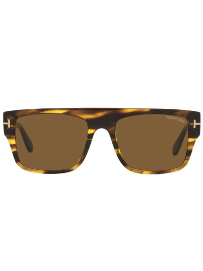 Tom Ford Tortoiseshell-effect Square-frame Sunglasses In Brown