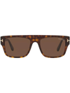 TOM FORD TORTOISESHELL-EFFECT SQUARE-FRAME SUNGLASSES