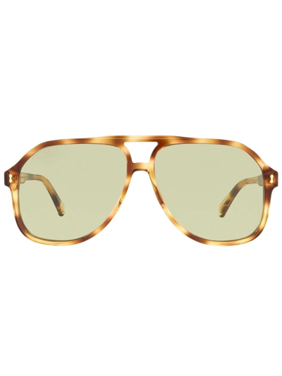 Gucci Aviator-style Tortoiseshell Acetate Sunglasses In Brown