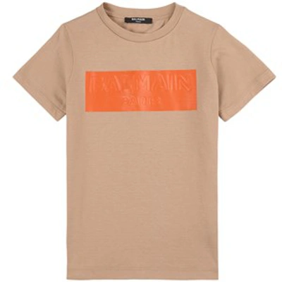 Balmain Kids' Brown Box Graphic T-shirt