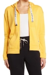 Max Studio Zip Front Logo Drawstring Jacket In Amber Yellow