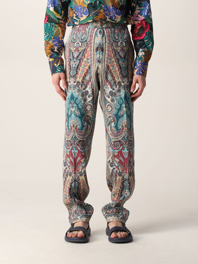 Etro Straight-leg Paisley-print Trousers In Multicolor