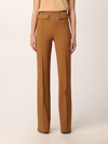 Elisabetta Franchi Trousers In Crepe In Leather