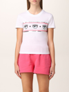 Chiara Ferragni Maxi Logomania Cotton T-shirt In White