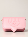 Chiara Ferragni Woman's Eyelike Pink Rubber Crossbody Bag In Pink