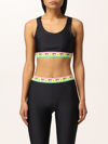 Chiara Ferragni Cropped Top With Logomania Band In Black