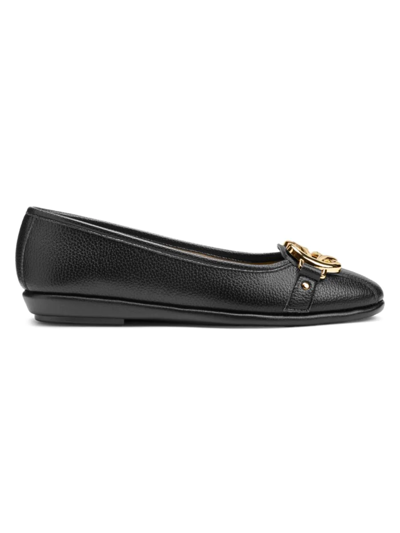 Aerosoles Women's Big Bet Faux Leather Flats In Black