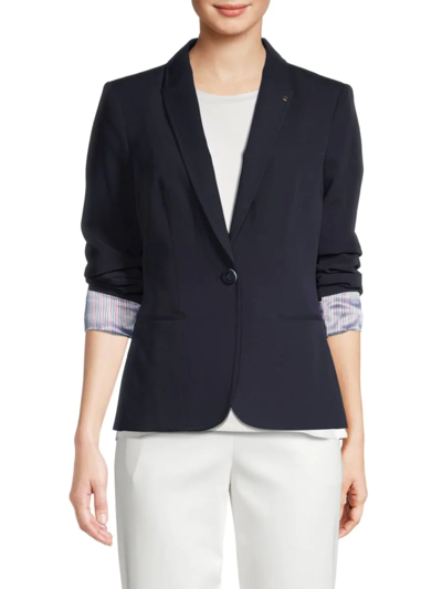 TOMMY HILFIGER WOMEN'S STRIPED ROLL CUFF BLAZER