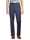 Ted Baker Jefferson Flat Front Solid Wool Dress Pants In Blue