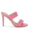 Bcbgeneration Jendi Womens Faux Leather Woven Heel Sandals In Bubblegum