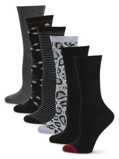 Sanctuary Women's 6-pack Crew Socks In Black
