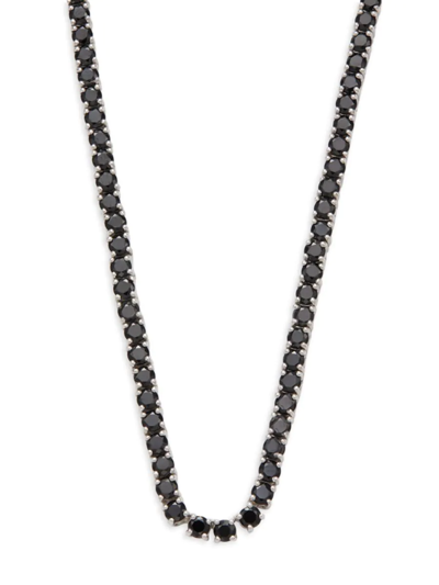 Effy Women's 925 Sterling Silver & Black Spinel Tennis Necklace
