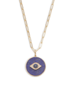 EFFY WOMEN'S 14K YELLOW GOLD, LAPIS, SAPPHIRE & DIAMOND EVIL EYE PENDANT NECKLACE