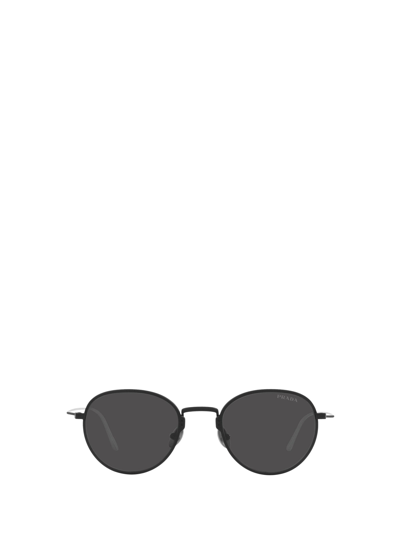 Prada Eyewear Round Frame Sunglasses In Matte Black