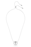 Swarovski Hollow Rhodium-plated Crystal Circle Necklace In Rhodium Silver
