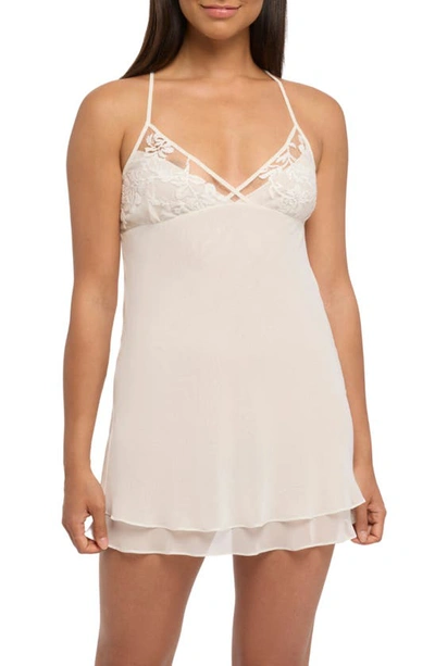 Rya Collection Charming Lace-trim Chemise In Ivory