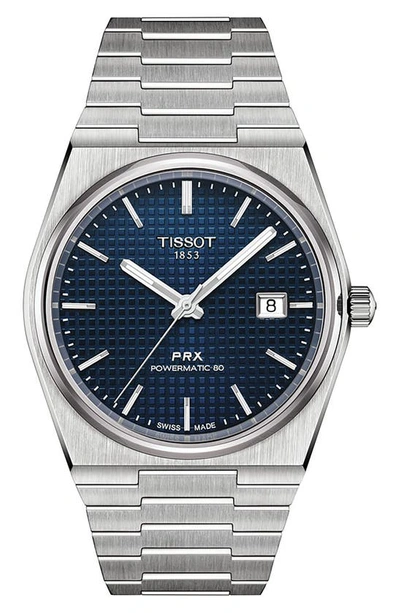 Tissot Prx Powermatic 80 Bracelet Watch, 40mm In Blue