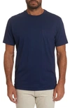 Robert Graham Myles Cotton Blend Pocket Tee In Navy