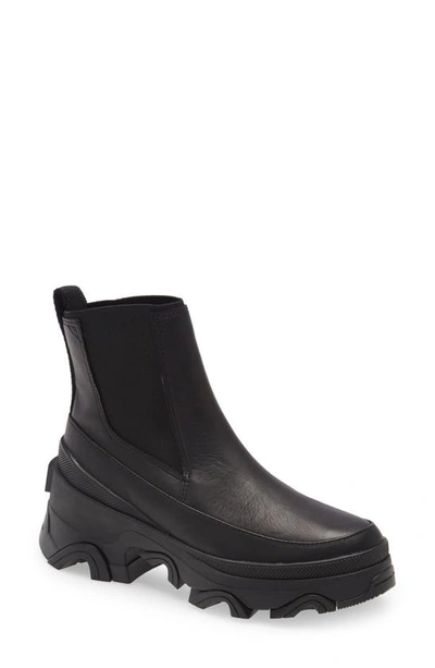 Sorel Brex Waterproof Leather Chelsea Booties In Black