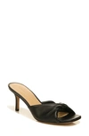 Veronica Beard Melli Twist Leather Kitten-heel Sandals In Black