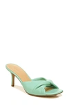 Veronica Beard Melli Twist Leather Kitten-heel Sandals In Oceanfront