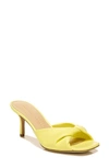 Veronica Beard Melli Twist Leather Kitten-heel Sandals In Zest